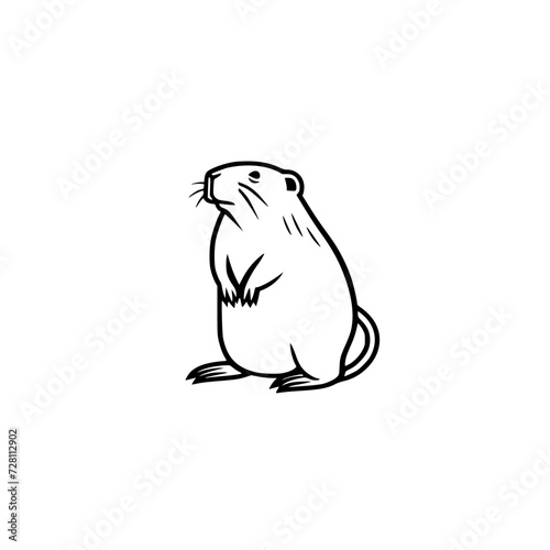 Groundhog logo icon simple vector silhouette Generative aI
