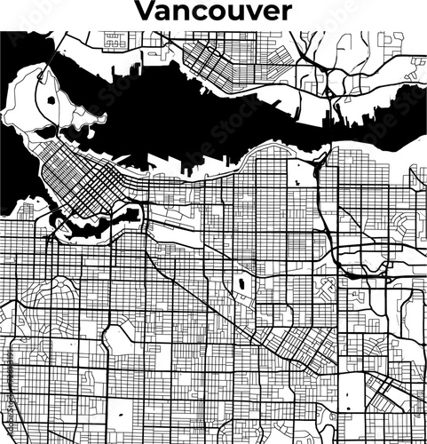 City Map of Vancouver, Cartography Map, Street Layout Map
