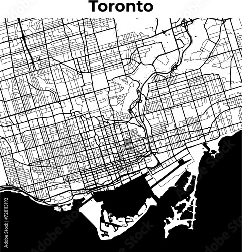 City Map of Toronto, Cartography Map, Street Layout Map