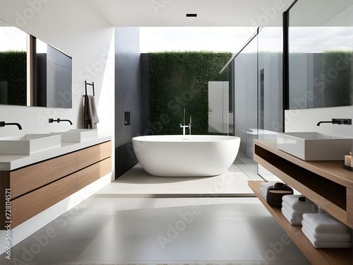 Elegant Modern Serenity - Minimalist Bathroom Interior Design 