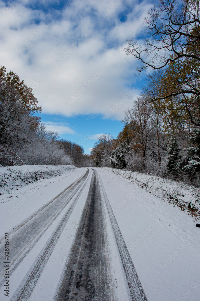 Winter landscape in the mountains, snowy winter landscapes, frosty mornings Winter landscape in the mountains, snowy winter landscapes, frosty mornings