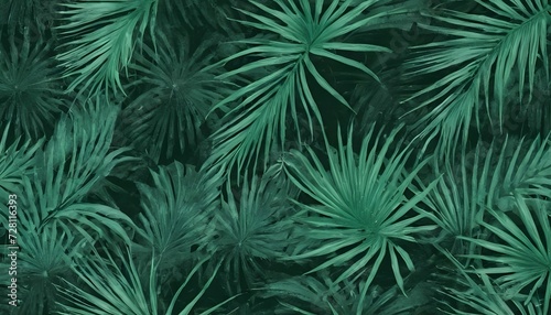 Pattern leaf background green plant tree abstract palm floral wallpaper flower foliage art jungle created with generative ai © Chaudhry