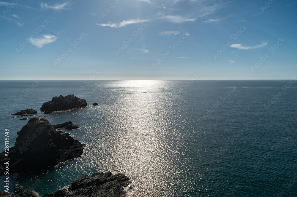 Sea and rocks on a sunny day