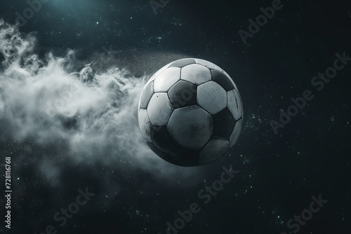 soccer ball on black sky
