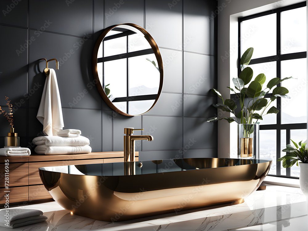 Refined Bathroom Vignette - Artistic Modern Vanity & Tufted Ottoman Duo
Refined Bathroom Vignette - Artistic Modern Vanity & Tufted Ottoman Duo