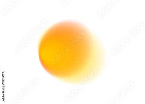 Orange circle gradient noise gradation. Abstract color watercolor blur mesh shape on white background. Gradient aura, grain neon blob with noise effect vector illustration