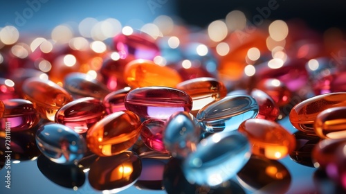 Colorful array of capsules