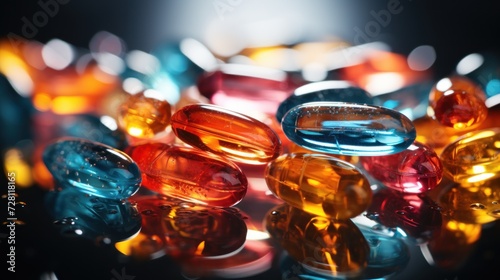 Colorful array of capsules