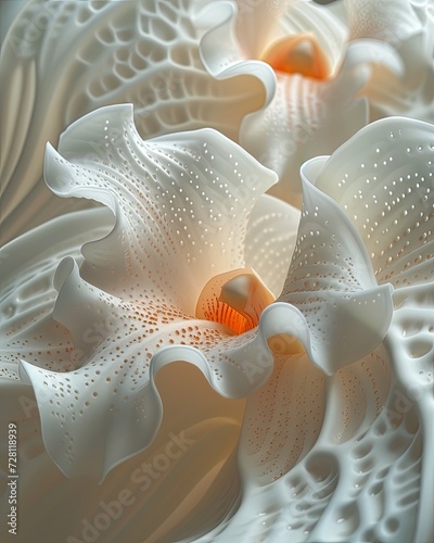Beautiful Delicate Cattleya Orchid Flower Close-up