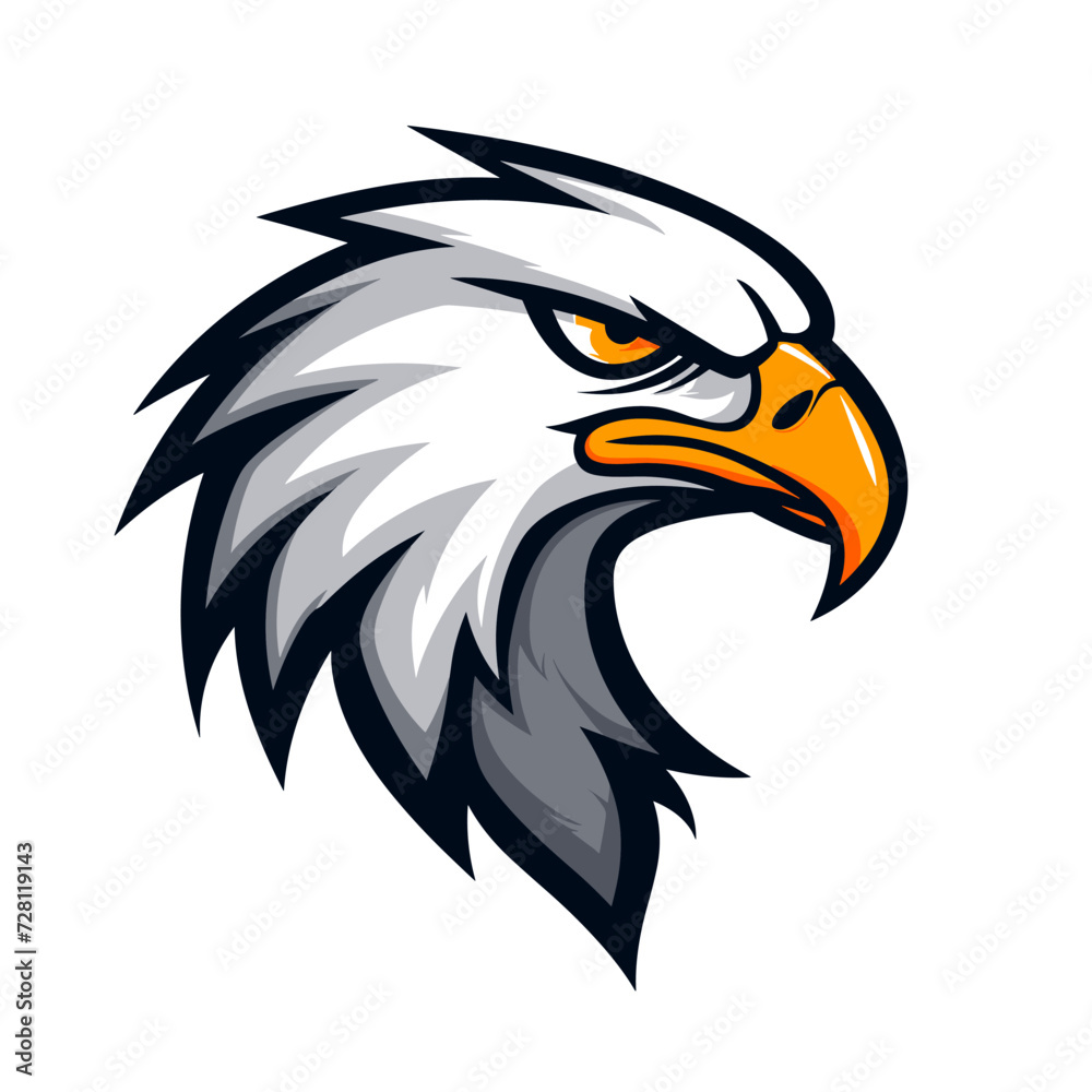 Fototapeta premium Esport vector logo eagle, icon, sticker, symbol, bird, hawk, bald eagle