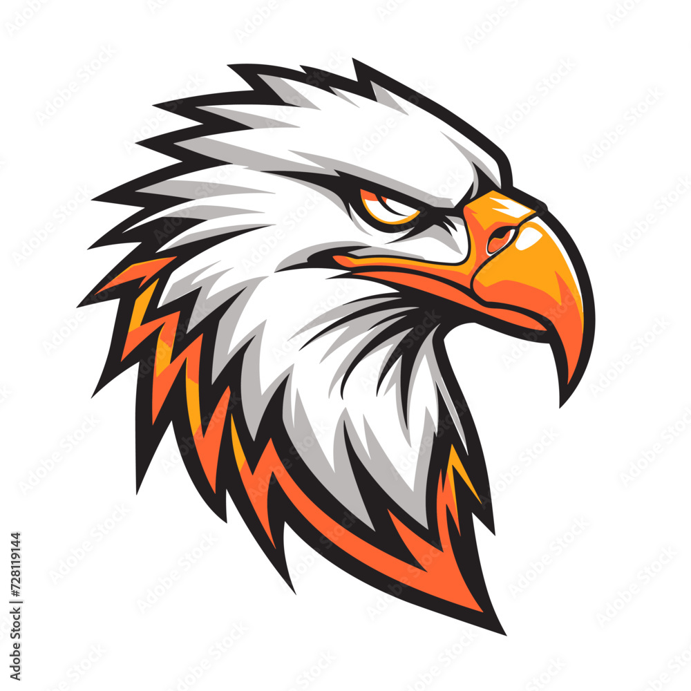 Fototapeta premium Esport vector logo eagle, icon, sticker, symbol, bird, hawk, bald eagle