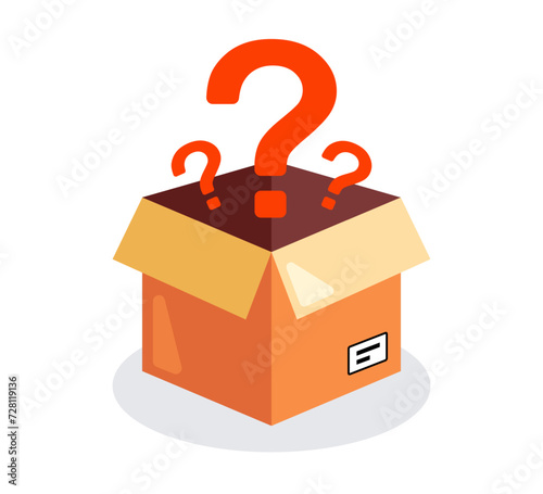 box with a question mark. flat vector illustration