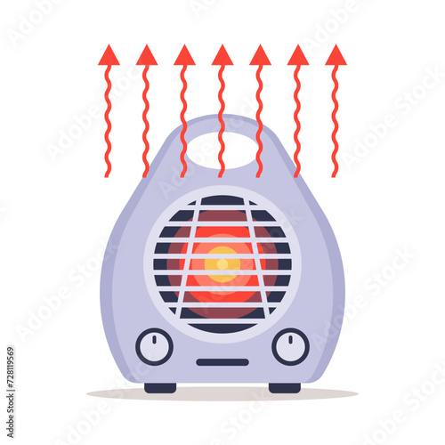 portable room heater. flat vector illustration
