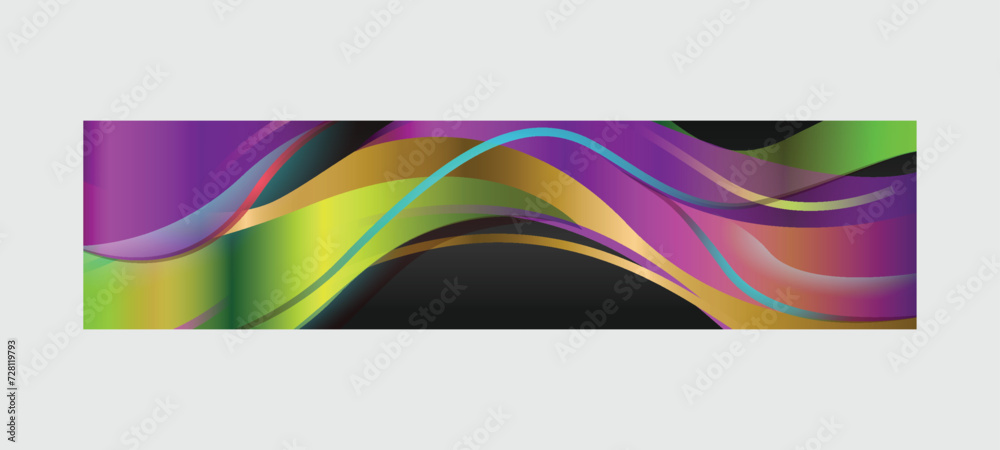 Vibrant gradient dynamic abstract horizontal banner poster