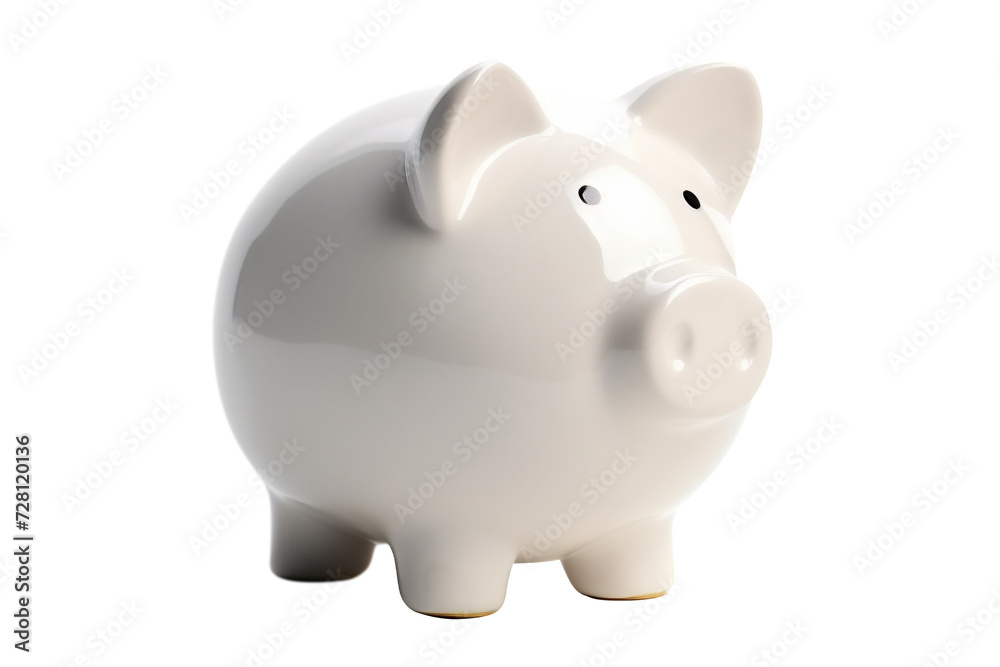 Ceramic white piggy bank with white background Ceramic white piggy bank with white background