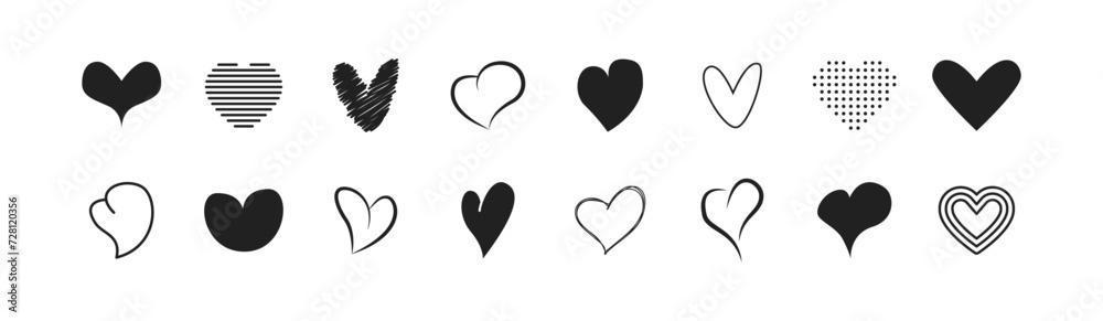Different heart icon set. Vector EPS 10