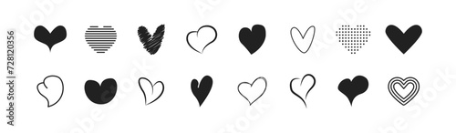 Different heart icon set. Vector EPS 10
