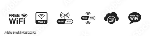 Free Wifi icon set. Wireless hotspot. Vector EPS 10