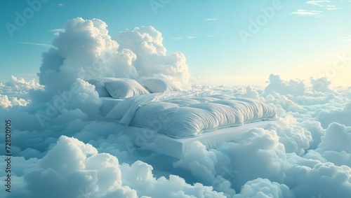 bed on the blue sky photo