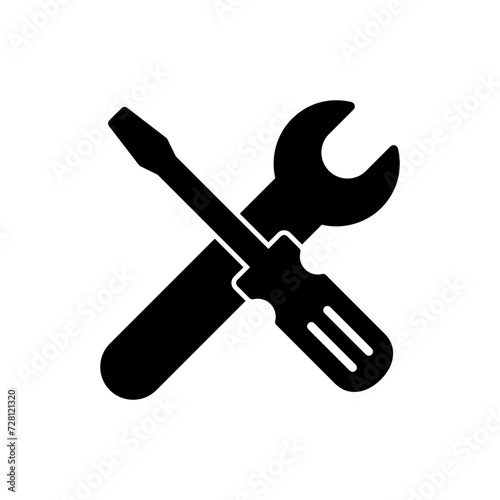 Repair tools icon vector. tool icon vector. setting icon vector. Wrench and screwdriver. support, Service