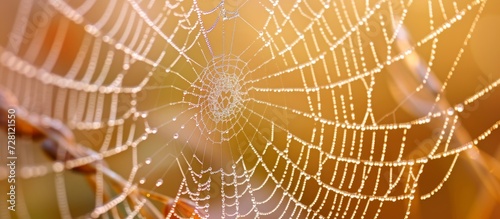 Closeup of a Spider's Web: An Intricate Spider's Web Closeup Reveals the Awe-Inspiring Details of Nature's Masterpiece