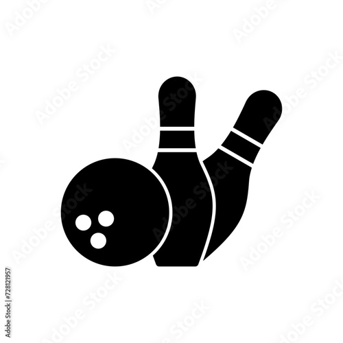 Bowling icon vector. bowling ball and pin icon. bowling pins