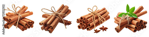 A Bunch Of Fresh Fragrant Cinnamon Hyperrealistic Highly Detailed Isolated On Transparent Background Png File White Background Photo Realistic Image