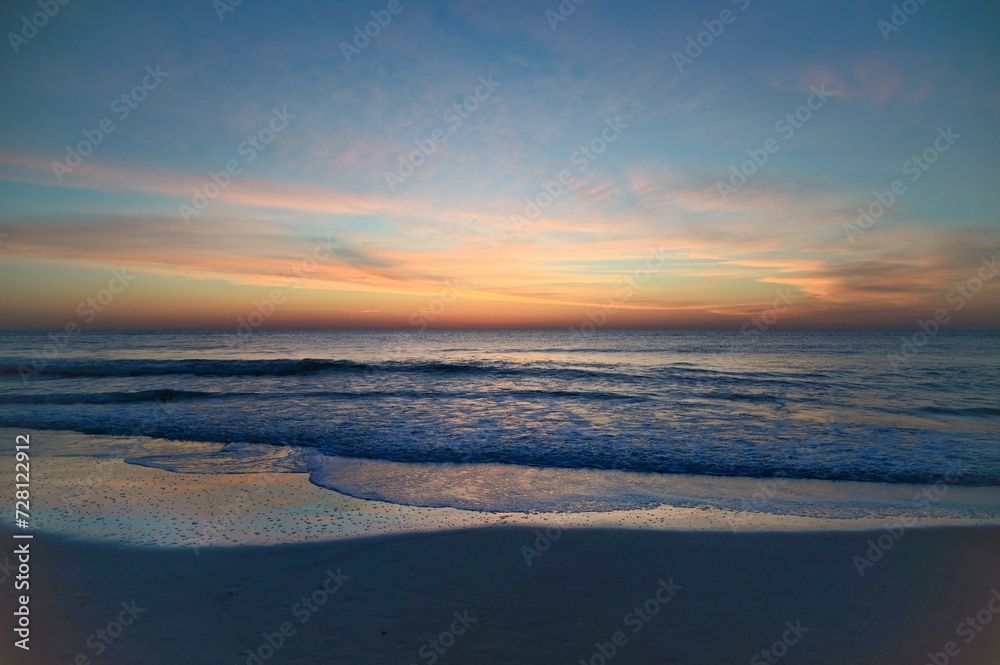 Sweeping seascape at first light above the Atlantic Ocean
