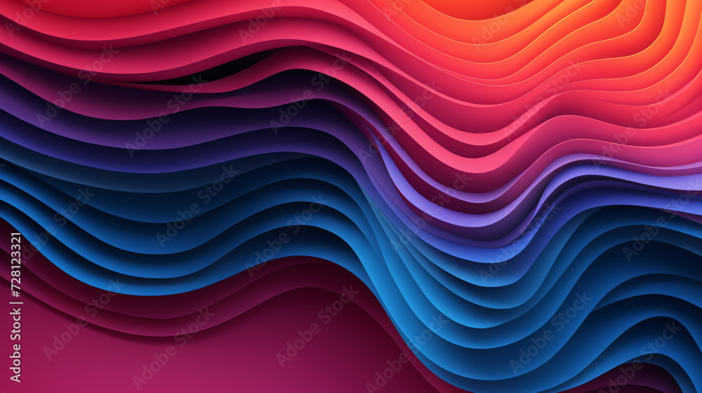 Multi layers color texture 3D paper cut layers