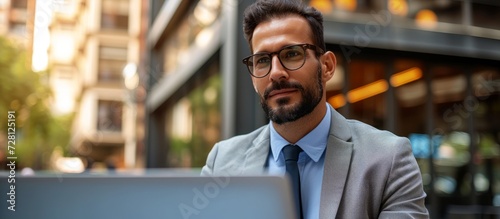 Busy Businessman Thriving in Outdoor Work Environment