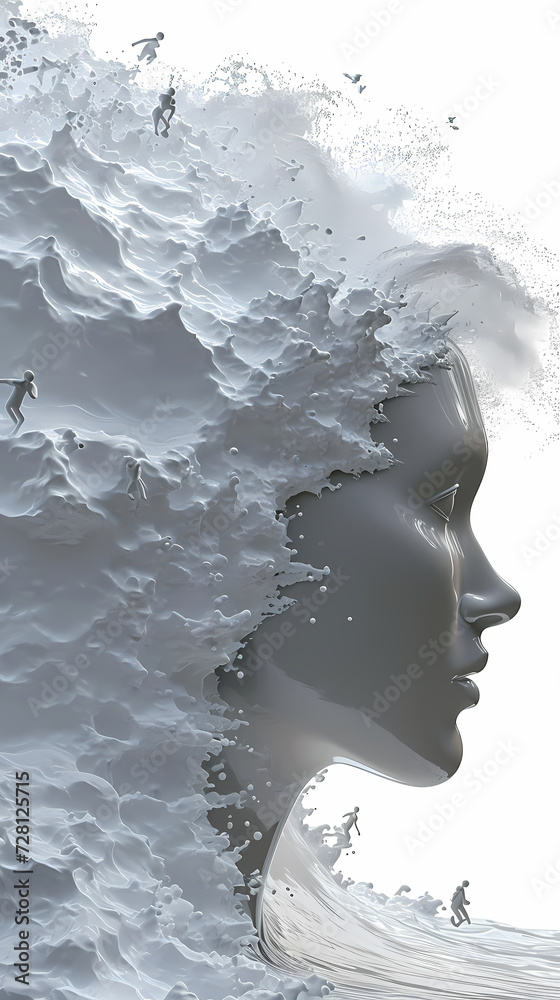 abstract 3d head rendering, abstract 3d head rendering,