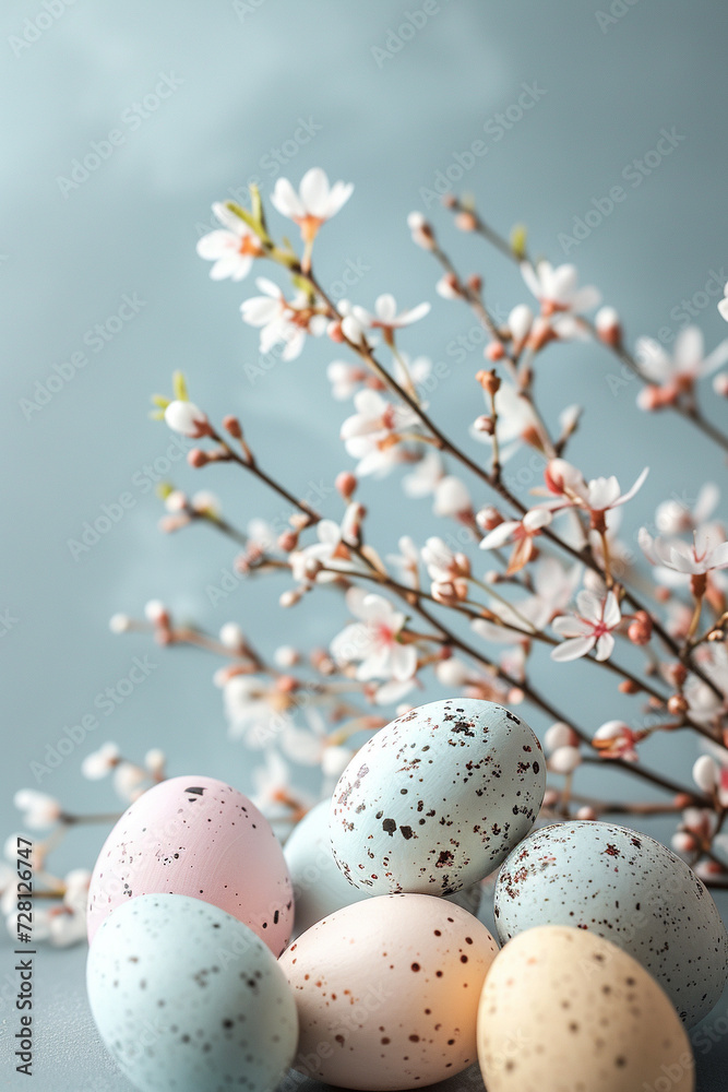 easter eggs and flowers