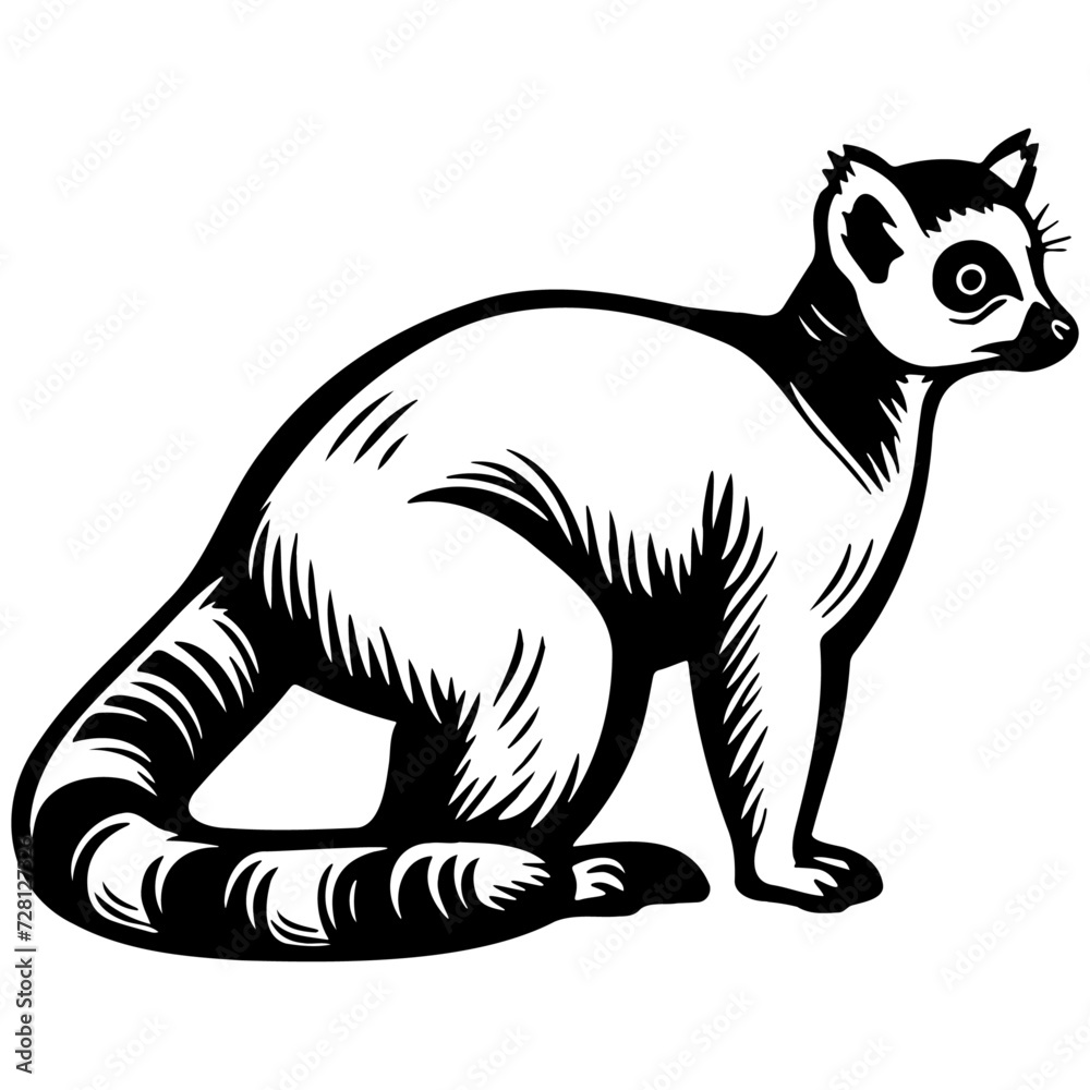 Fototapeta premium Lemur Sketch Drawing.