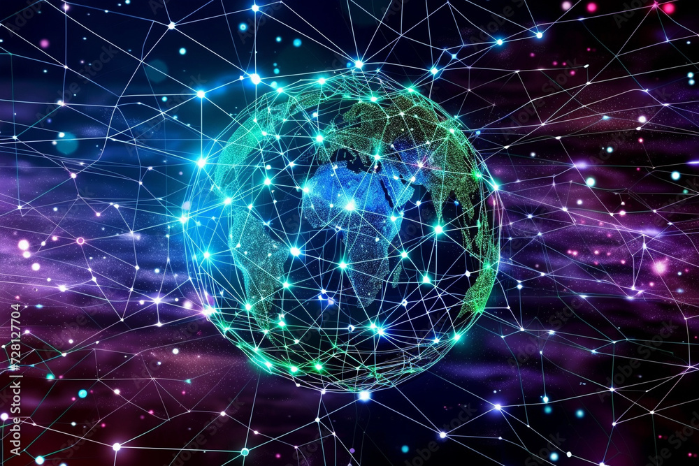 Fototapeta premium blue glowing sphere