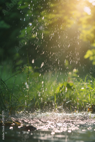 rain drops on the leaves
