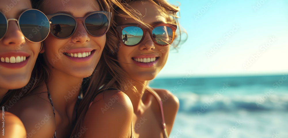 women on the beach in shorts and sunglasses women on the beach in shorts and sunglasses