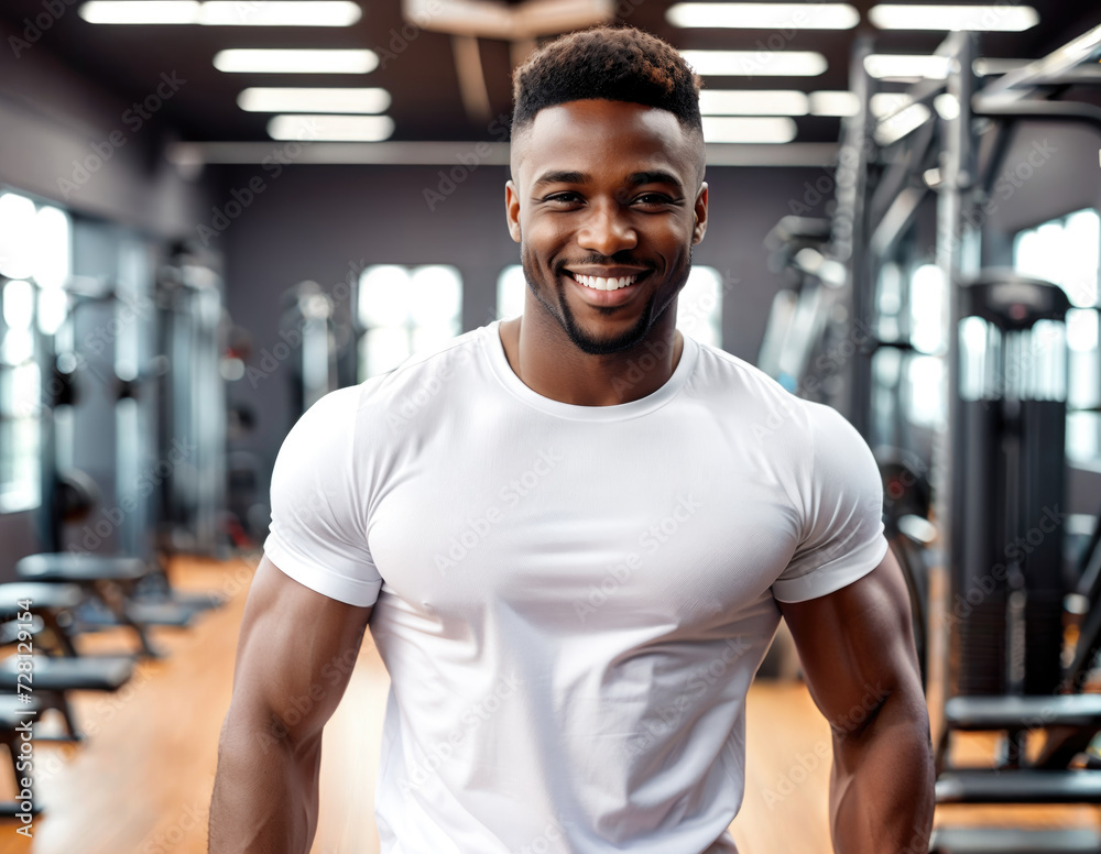 African american man fitness trainer in the gym. African american man fitness trainer in the gym.