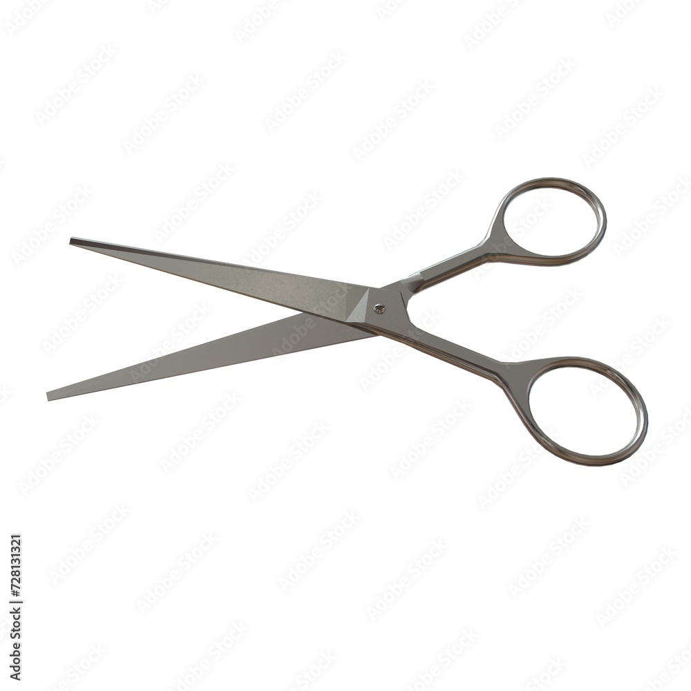 Retro Metal Professional Tailor Silver Scissors on a White Background Retro Metal Professional Tailor Silver Scissors on a White Background