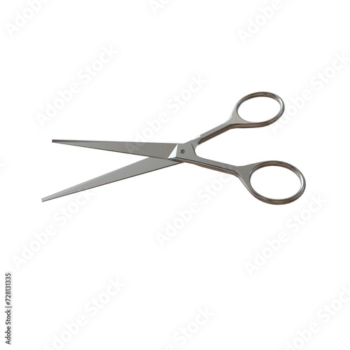 Retro Metal Professional Tailor Silver Scissors on a White Background