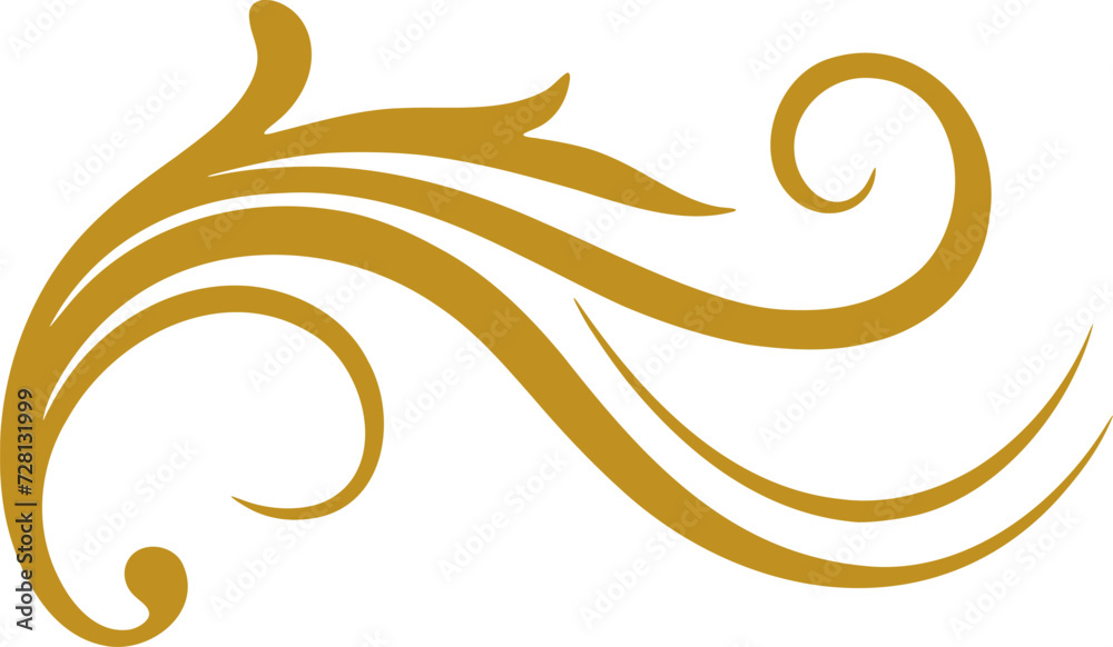 Swirl line illustration. Swirly vintage border design elements