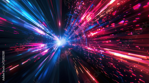 Abstract background of space light laser rays