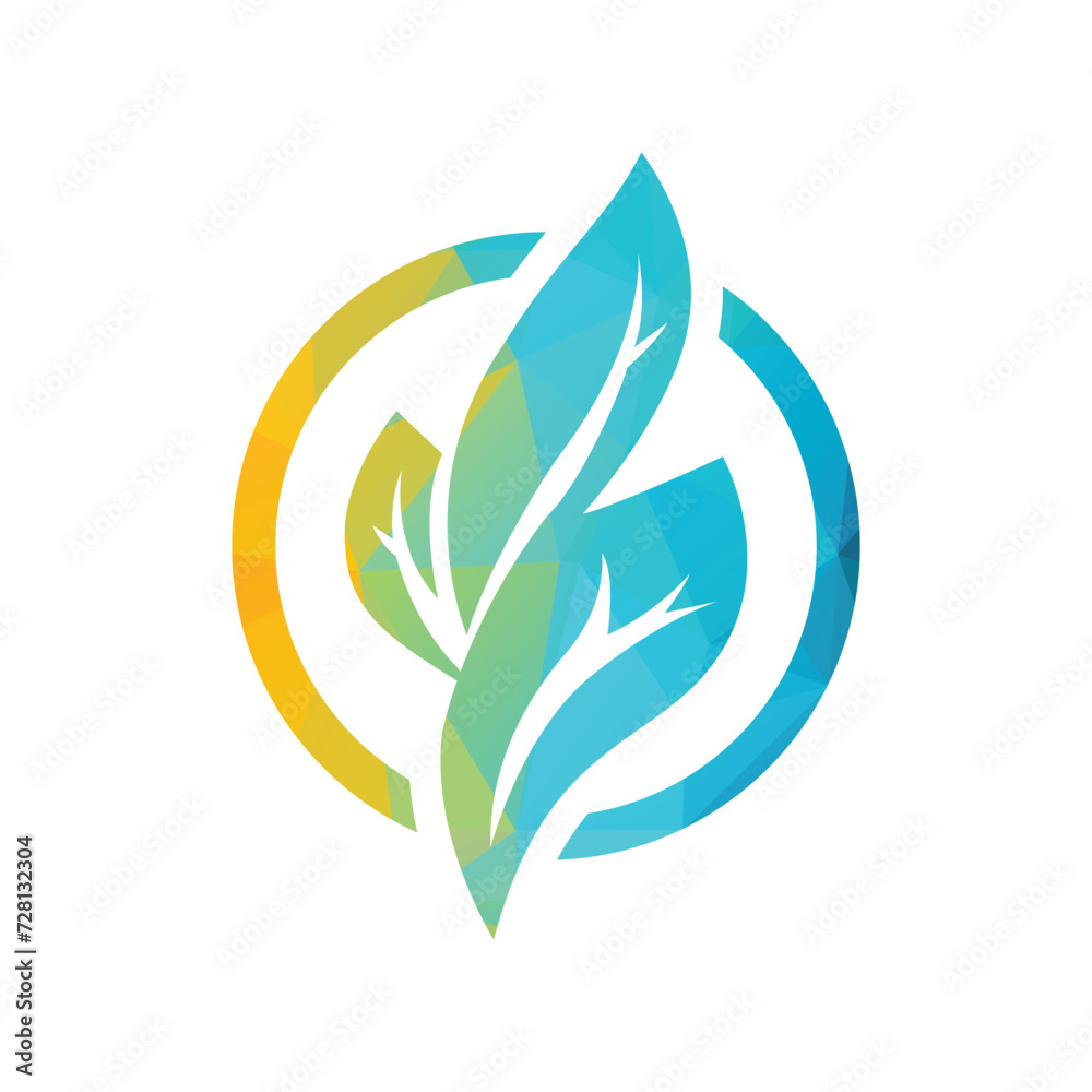 Eco Leaf Bolt Green Energy Vector Illustration Eco Leaf Bolt Green Energy Vector Illustration