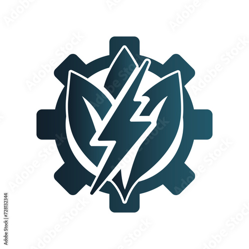 Eco Leaf Bolt Green Energy Vector Illustration