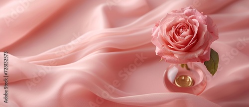 Spring Self-Love: Rose, Locket, and Silk on Pink Fabric   © Kristian