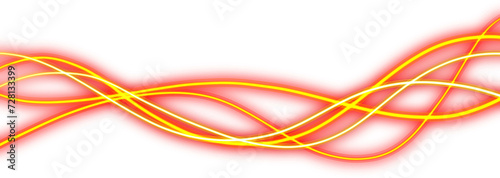 Wavy orange Energy Light Lines