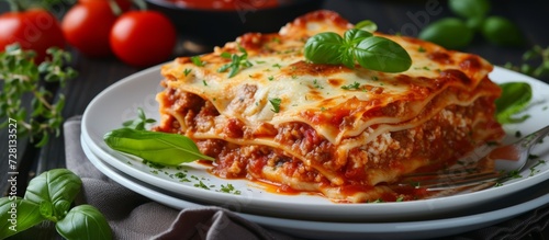 Delicious Lasagna with Rich Red Sauce - A Tempting Twist of Lasagna, Red Sauce, and Flavorful Layers of Lasagna, Red Sauce, and Exquisite Ingredients
