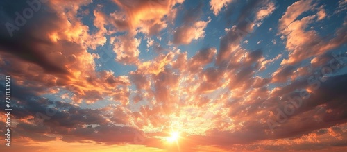Orange Clouds Paint a Stunning Sunset Sky photo
