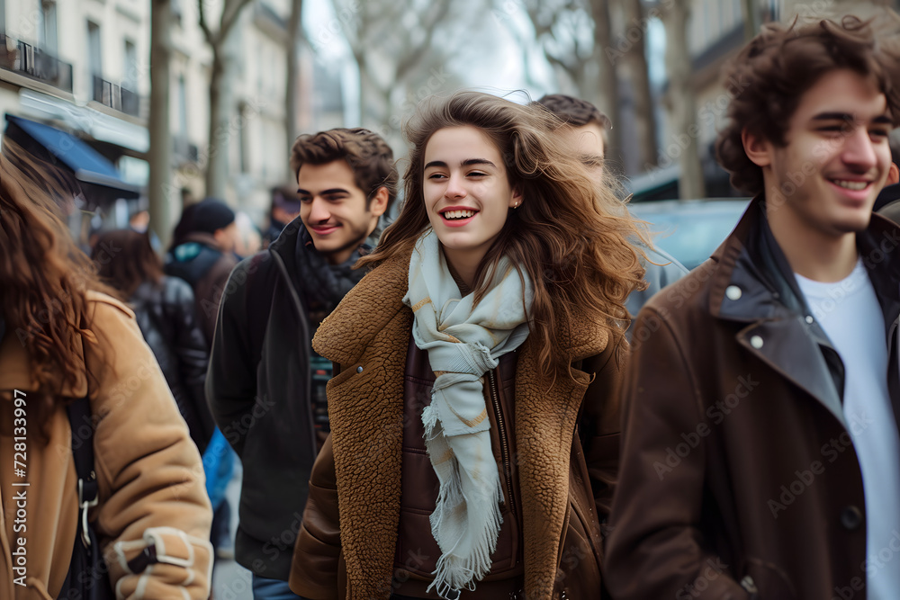 young professionals on business with a city view, smiling, walking down a city street
young professionals on business with a city view, smiling, walking down a city street