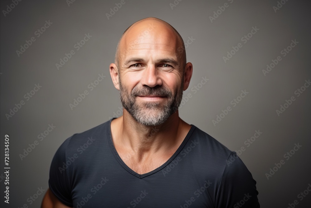 Handsome mature man with beard and mustache. Studio shot. Handsome mature man with beard and mustache. Studio shot.