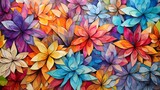 Colorful Paper Flowers Artwork